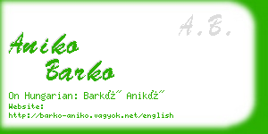 aniko barko business card